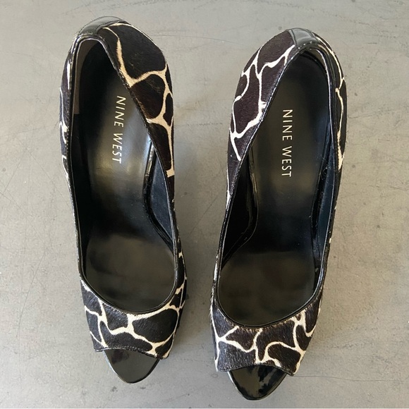 Nine West Animal Print Peep Toe Heels - Picture 3 of 11